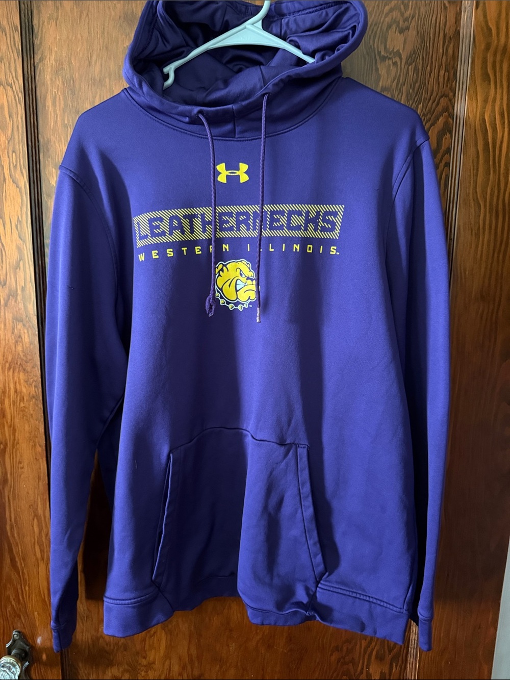 Under Armour Purple Western Illinois Leathernecks Hoodie with Yellow Logo